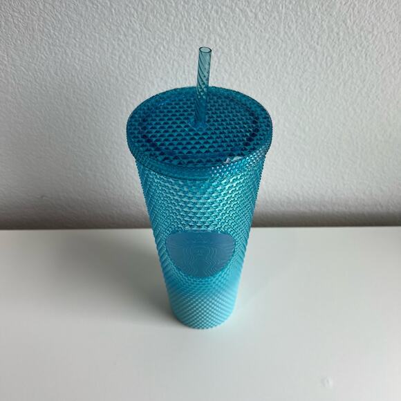 NWT Starbucks Glacier Blue Ombré Gradient Studded Tumbler 24oz - Picture 2 of 4